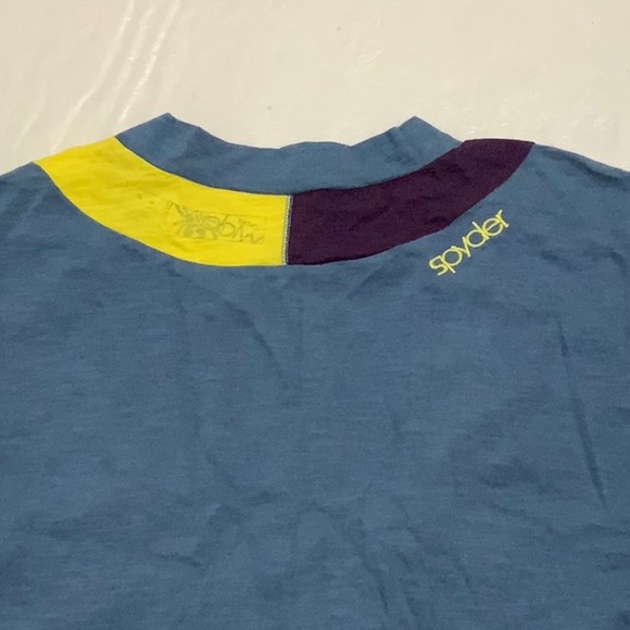 Spyder VNECK SLUB ATHLETIC TOP - Blue/Purple/Yellow - Picture 7 of 12